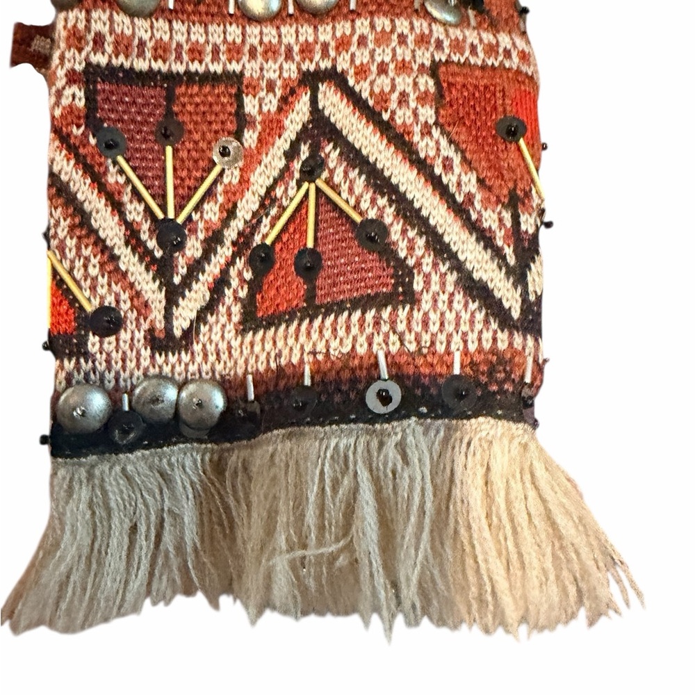 TORY BURCH Runway Tapestry Aztec embellished wool sweater 🩷❤️🖤 - Picture 3 of 6